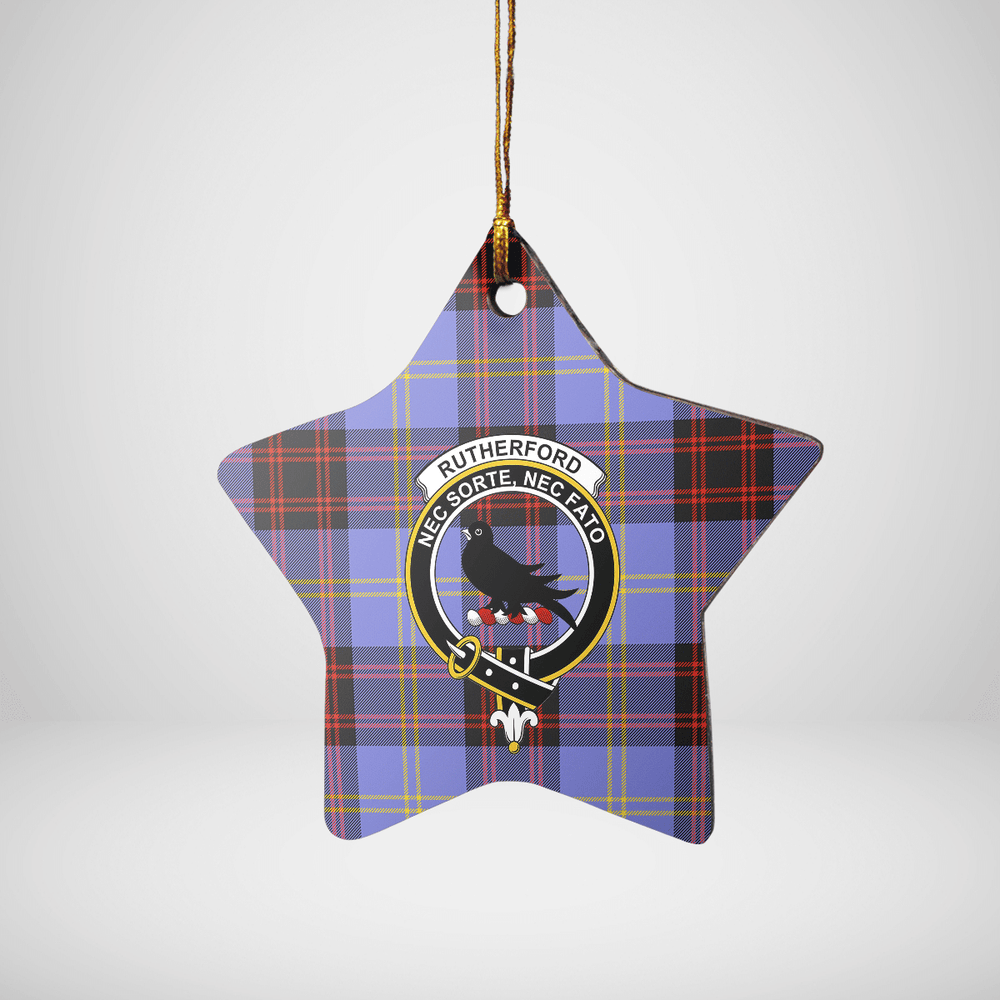 Clan Rutherford Tartan Crest Star Ceramic Ornament CT31 Rutherford Tartan Tartan Christmas   