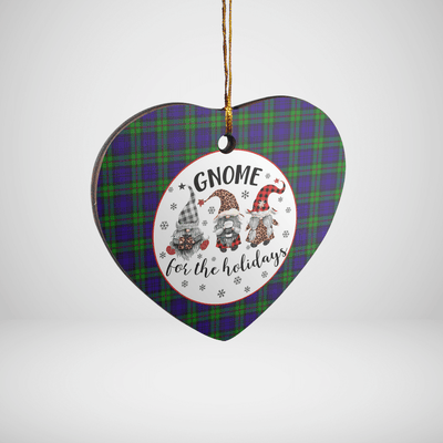 Clan MacKinlay Modern Tartan Tartan Crest Gnome Heart Ceramic Ornament