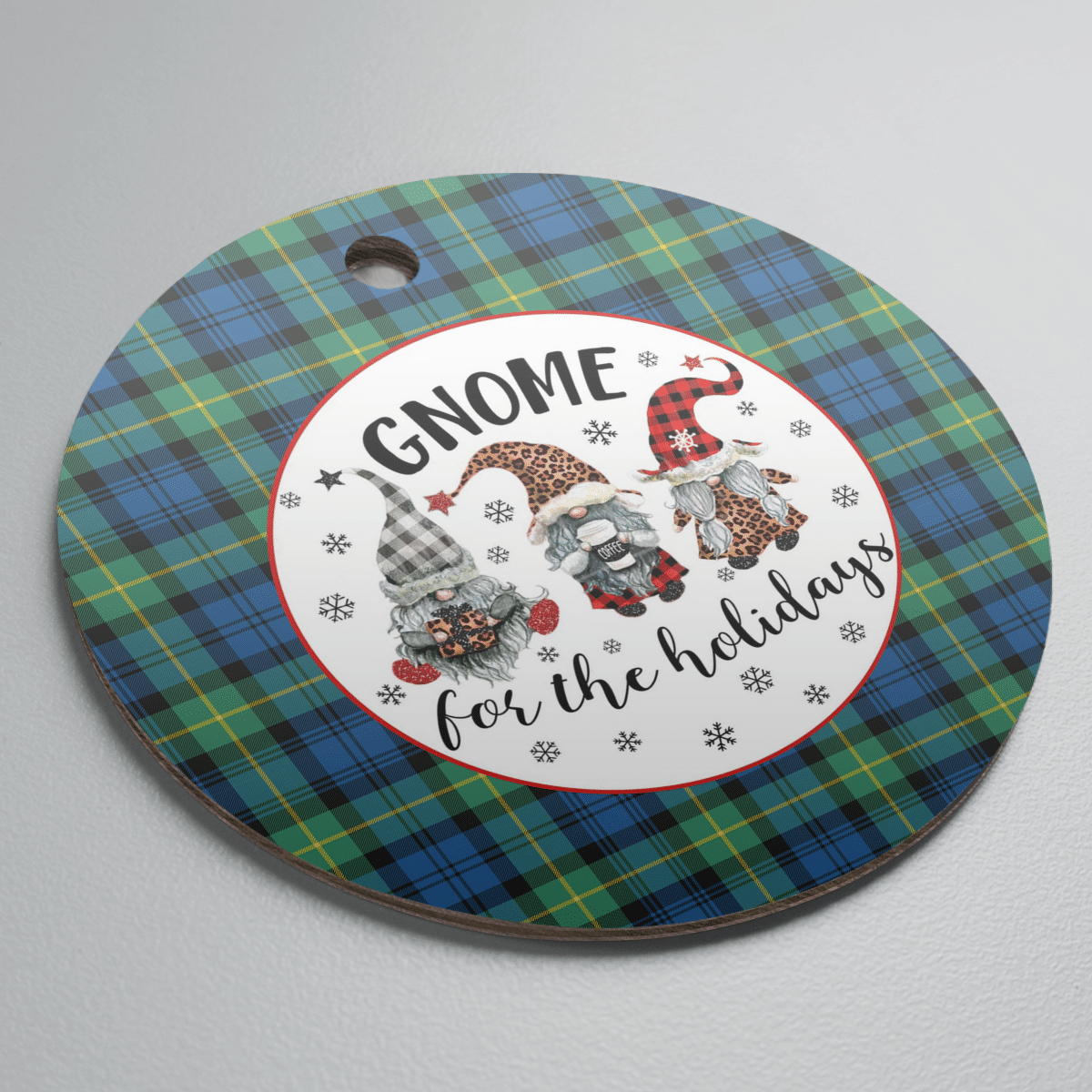 Clan Gordon Ancient Tartan Tartan Crest Gnome Round Ceramic Ornament FW92 Gordon Ancient Tartan Tartan Christmas   
