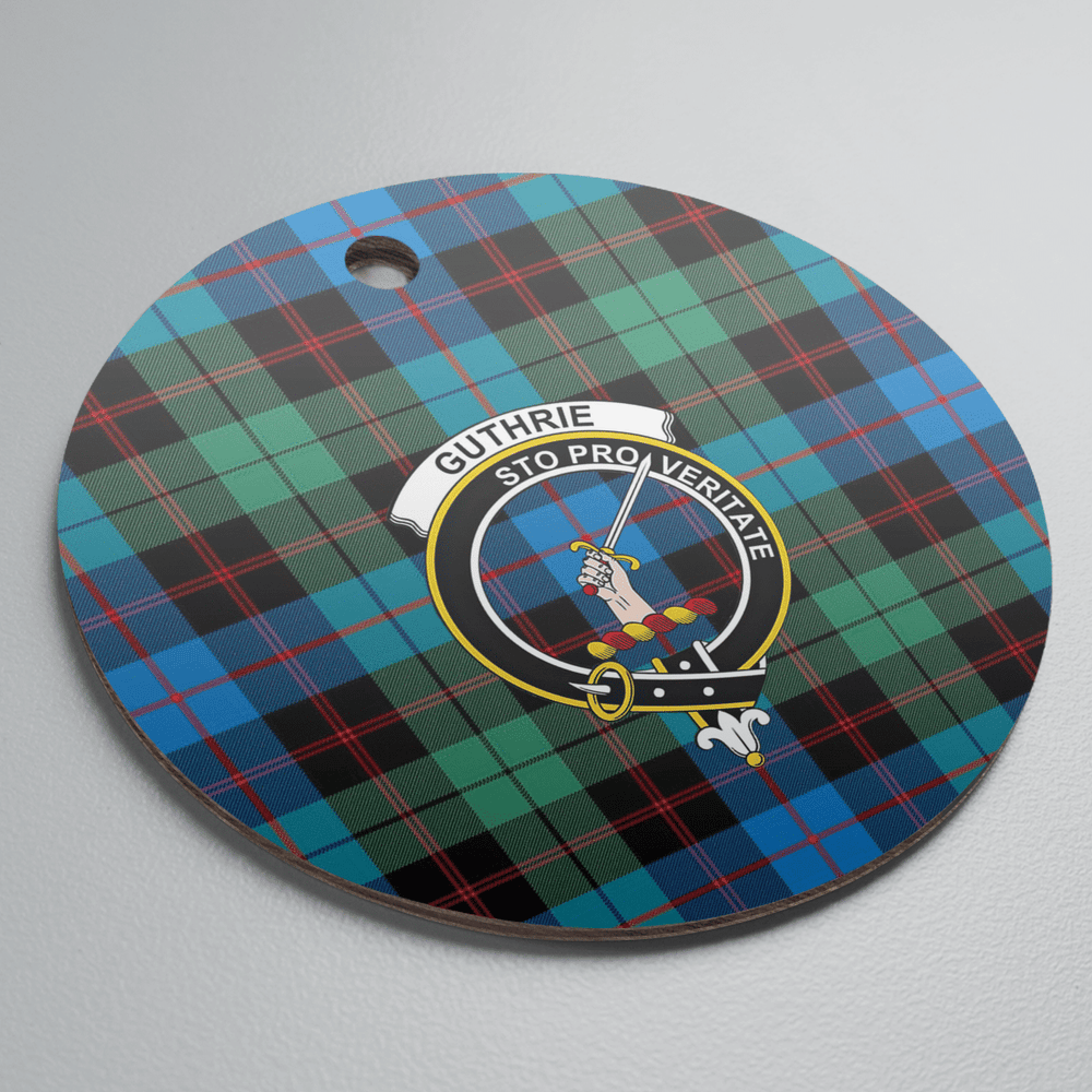 Clan Guthrie Ancient Tartan Crest Round Ceramic Ornament OF40 Guthrie Ancient Tartan Tartan Christmas   