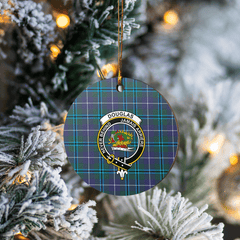 Clan Douglas Modern Tartan Crest Round Ceramic Ornament NE92 Douglas Modern Tartan Tartan Christmas   