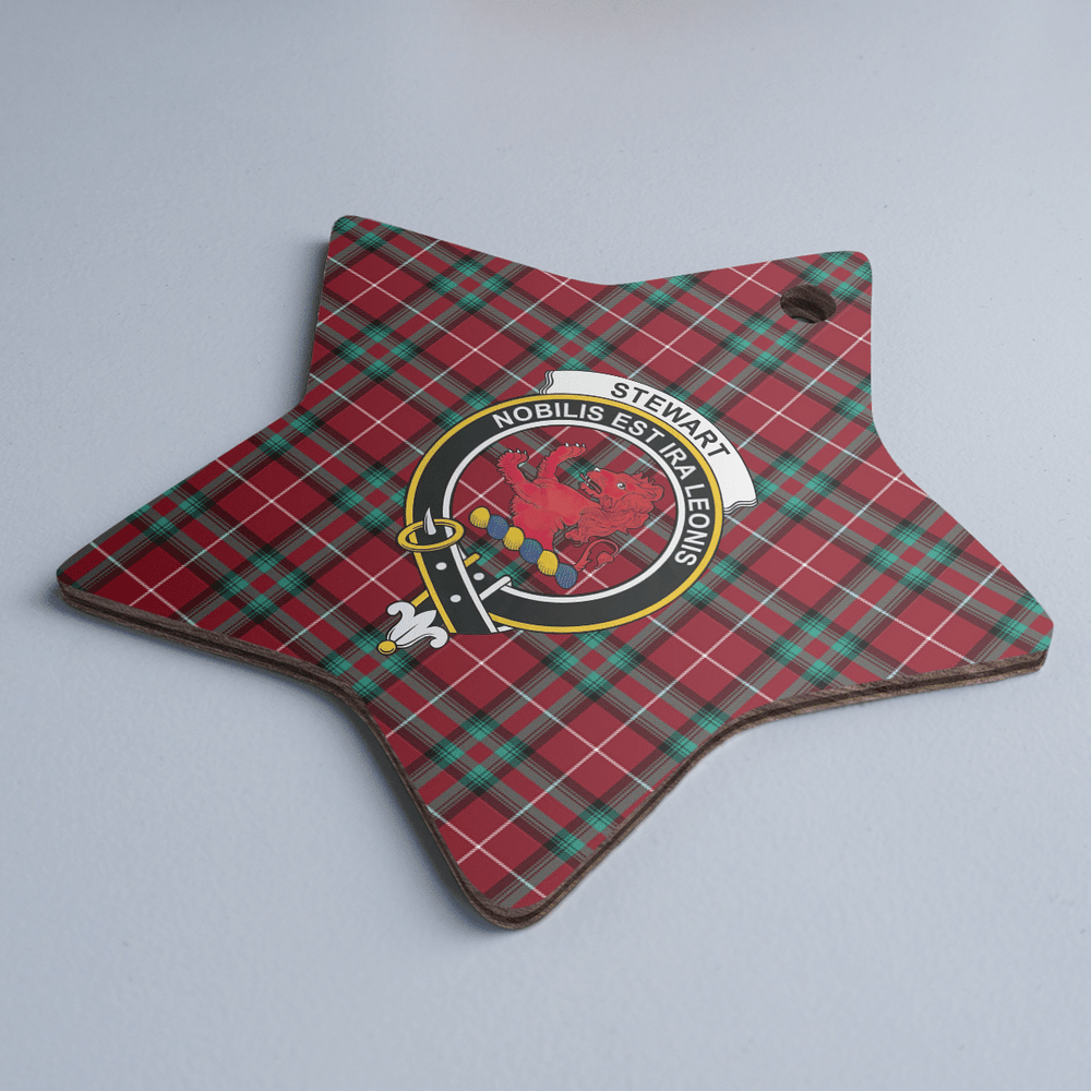 Clan Stewart (Stuart) of Bute Tartan Crest Star Ceramic Ornament XZ96 Stewart (Stuart) of Bute Tartan Tartan Christmas   