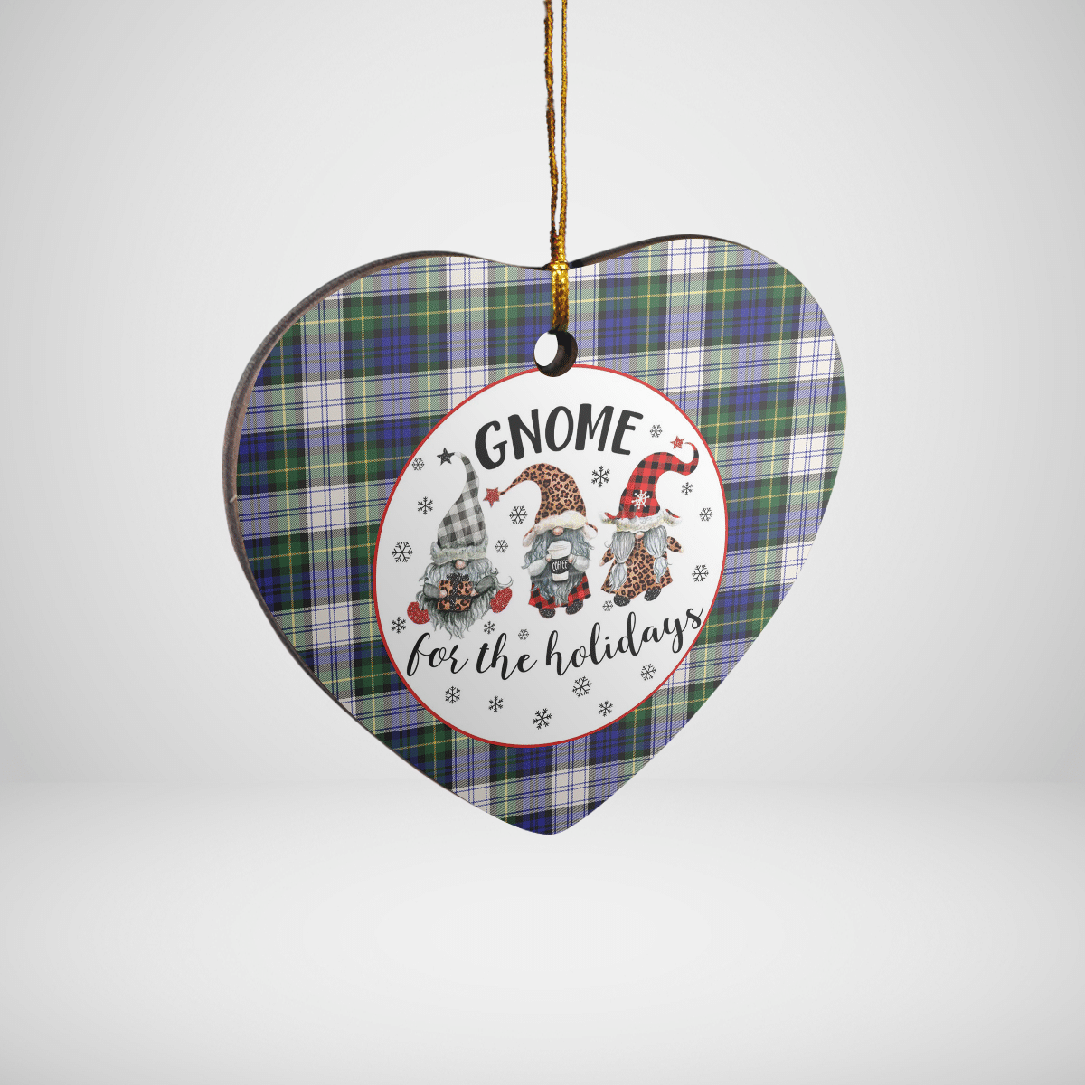 Clan Gordon Dress Modern Tartan Tartan Crest Gnome Heart Ceramic Ornament PU29 Gordon Dress Modern Tartan Tartan Christmas   