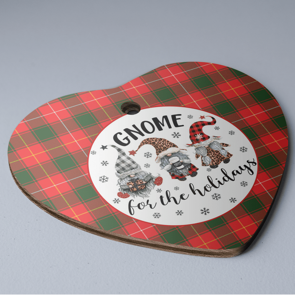 Clan MacFie Tartan Tartan Crest Gnome Heart Ceramic Ornament GT84 MacFie Tartan Tartan Christmas   