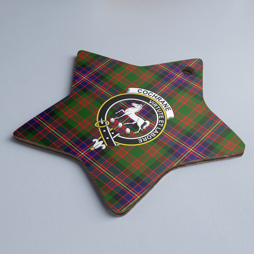 Clan Cochrane Modern Tartan Crest Star Ceramic Ornament QH71 Cochrane Modern Tartan Tartan Christmas   