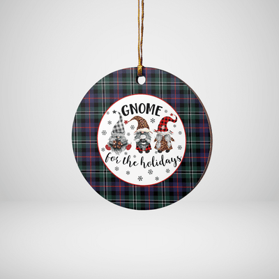 Clan Rose Hunting Modern Tartan Tartan Crest Gnome Round Ceramic Ornament
