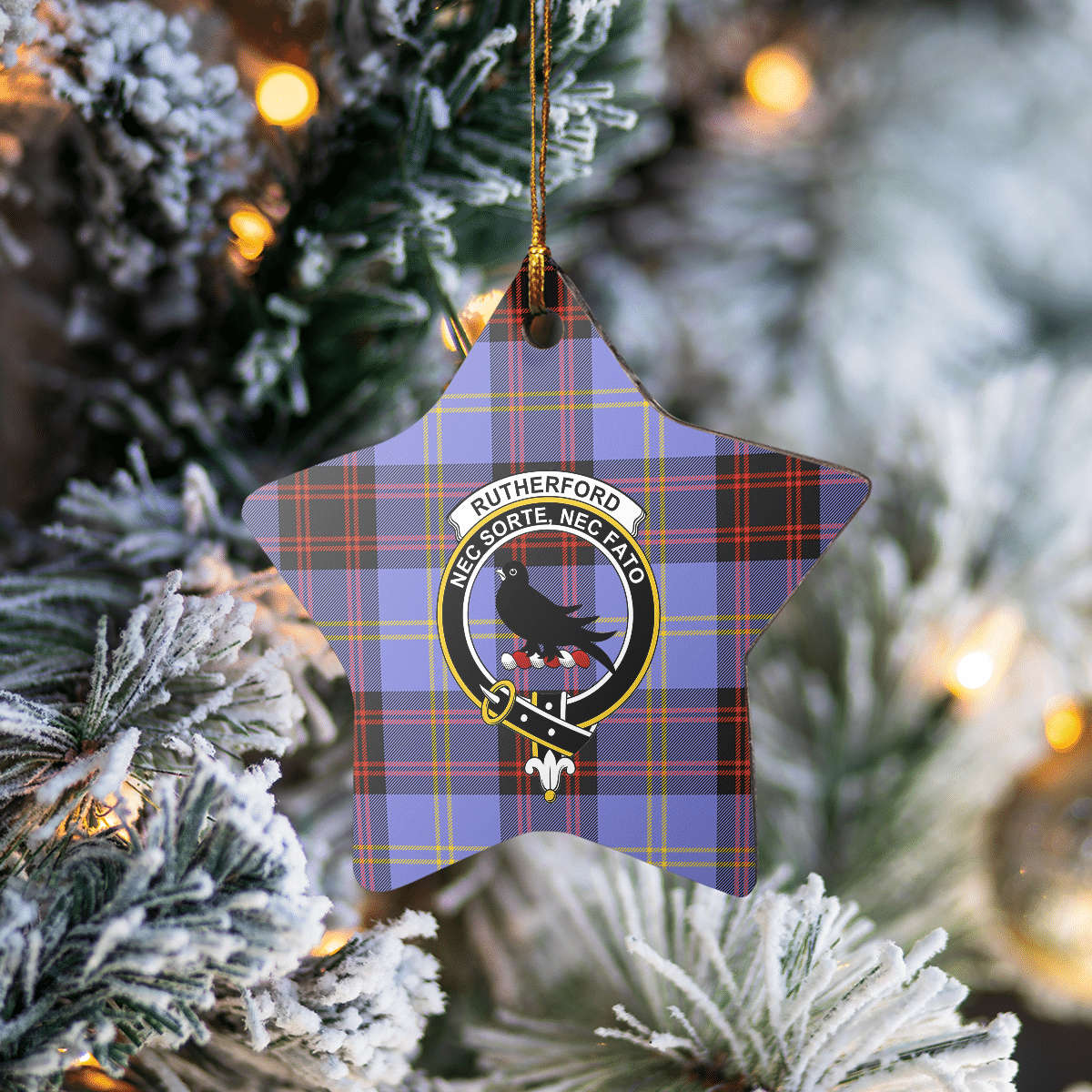 Clan Rutherford Tartan Crest Star Ceramic Ornament CT31 Rutherford Tartan Tartan Christmas   