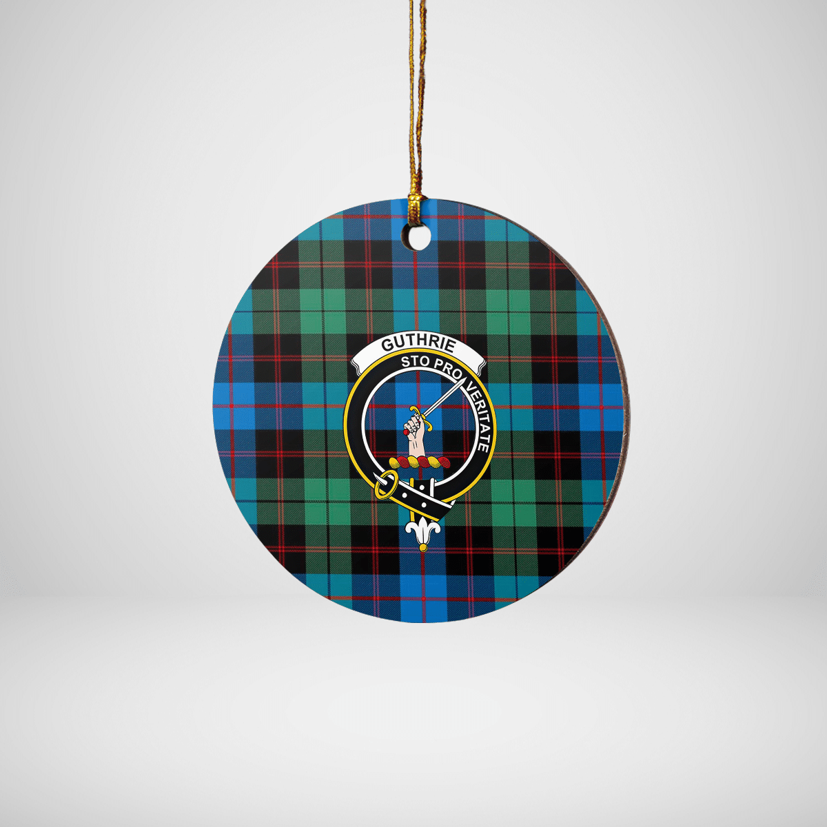 Clan Guthrie Ancient Tartan Crest Round Ceramic Ornament OF40 Guthrie Ancient Tartan Tartan Christmas   