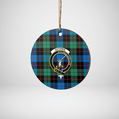 Clan Guthrie Ancient Tartan Crest Round Ceramic Ornament OF40 Guthrie Ancient Tartan Tartan Christmas   