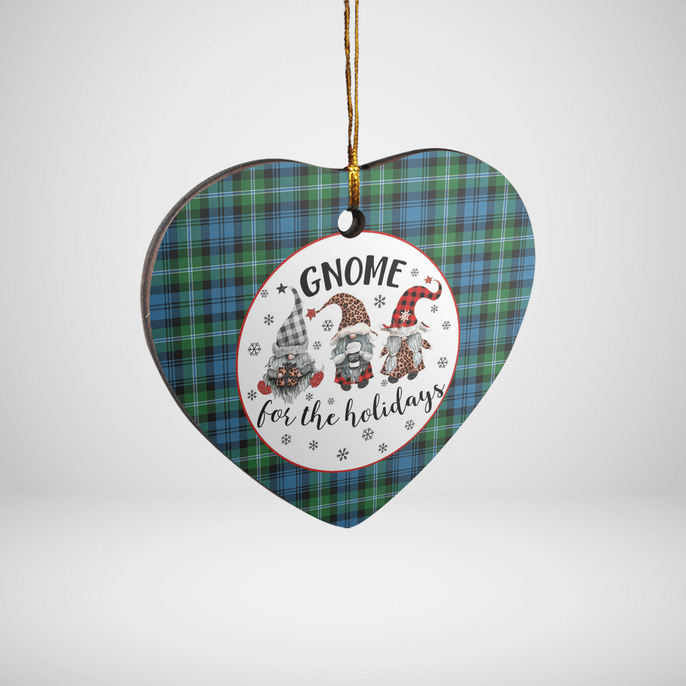 Clan Lyon Tartan Tartan Crest Gnome Heart Ceramic Ornament QM34 Lyon Tartan Tartan Christmas   