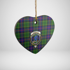 Clan Forsyth Modern Tartan Crest Heart Ceramic Ornament TW81 Forsyth Modern Tartan Tartan Christmas   