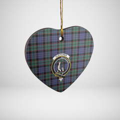 Clan Fletcher Modern Tartan Crest Heart Ceramic Ornament PJ48 Fletcher Modern Tartan Tartan Christmas   