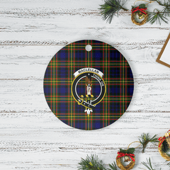 Clan MacLellan Modern Tartan Crest Round Ceramic Ornament BB84 MacLellan Modern Tartan Tartan Christmas   