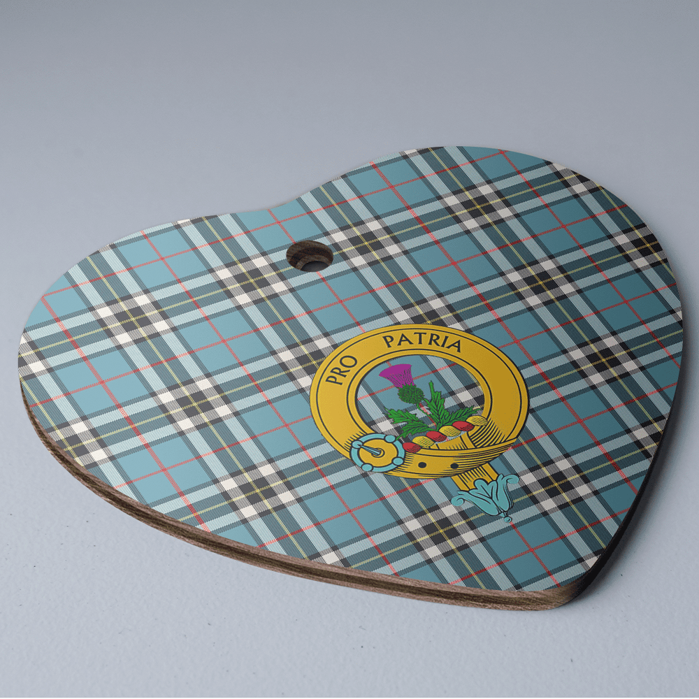 Clan Thomson Tartan Crest Heart Ceramic Ornament JH42 Thomson Tartan Tartan Christmas   