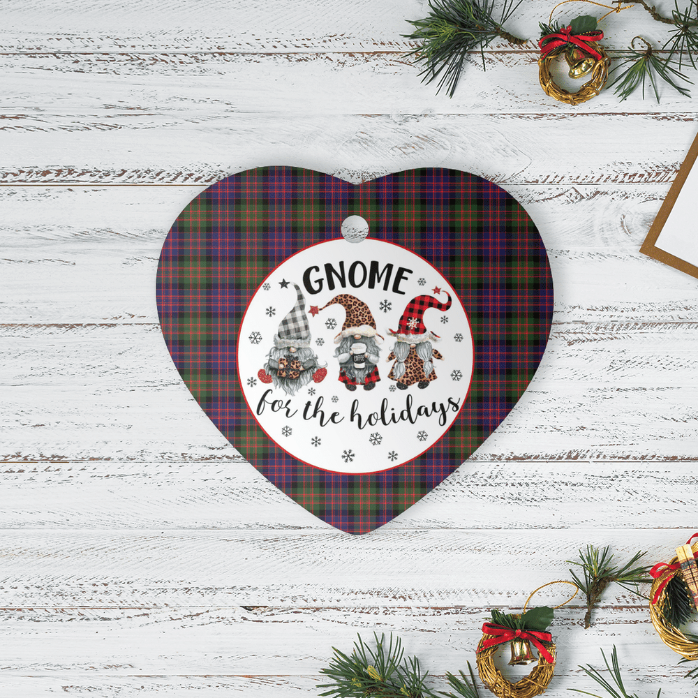 Clan MacDonald Modern Tartan Tartan Crest Gnome Heart Ceramic Ornament SA47 MacDonald Modern Tartan Tartan Christmas   