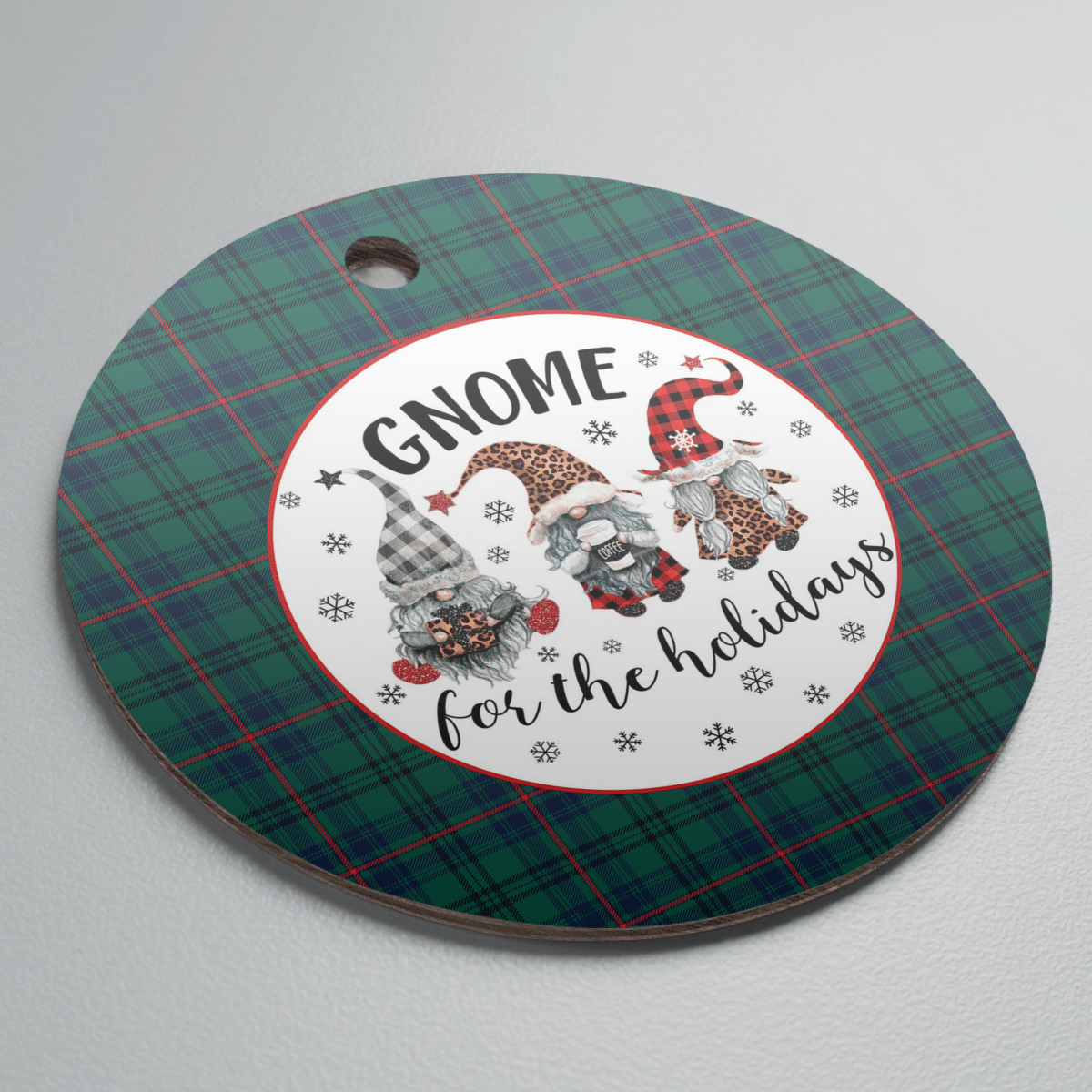 Clan Walker Tartan Tartan Crest Gnome Round Ceramic Ornament TT56 Walker Tartan Tartan Christmas   