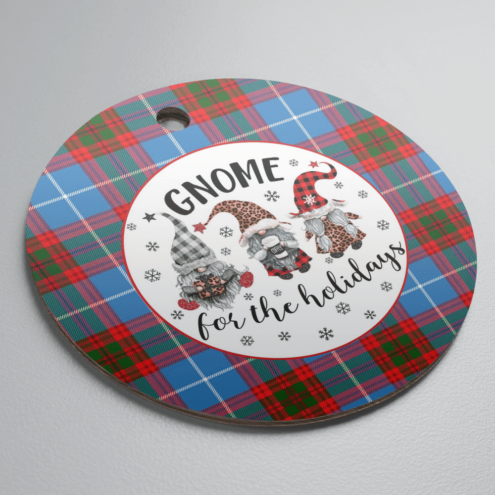 Clan Crichton District Tartan Tartan Crest Gnome Round Ceramic Ornament KN31 Crichton District Tartan Tartan Christmas   
