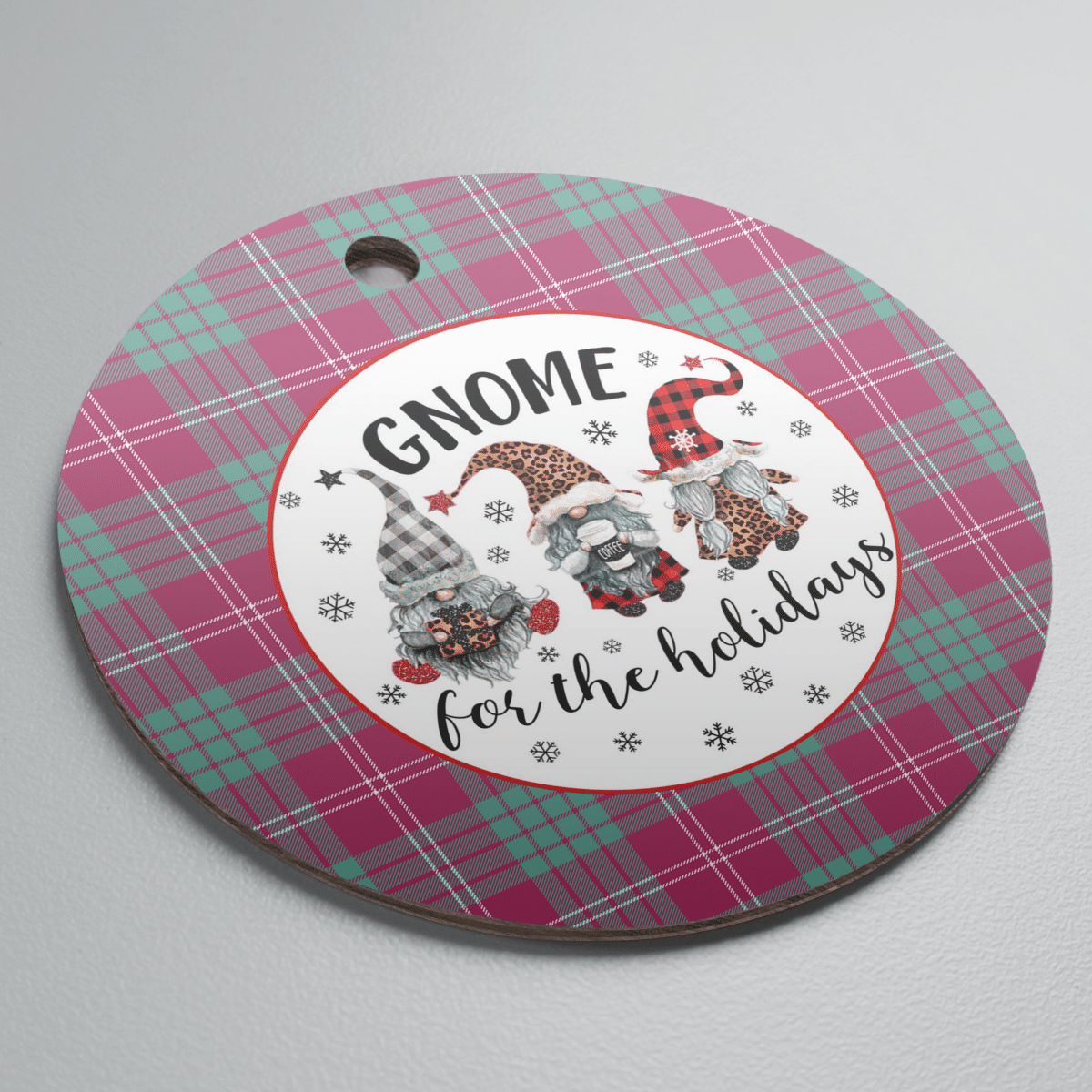 Clan Crawford Ancient Tartan Tartan Crest Gnome Round Ceramic Ornament OZ94 Crawford Ancient Tartan Tartan Christmas   