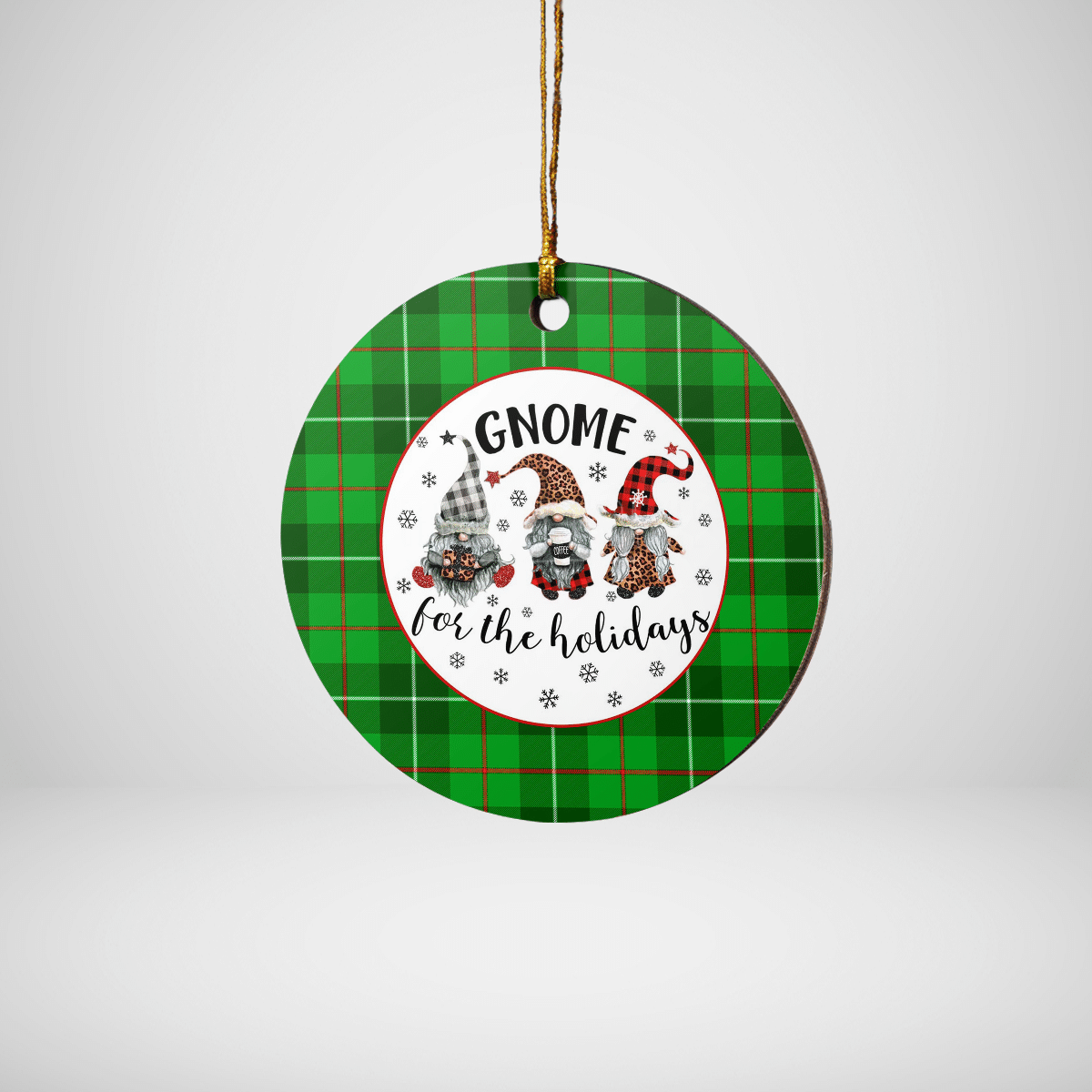 Clan Galloway District Tartan Tartan Crest Gnome Round Ceramic Ornament DA70 Galloway District Tartan Tartan Christmas   