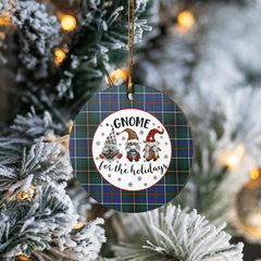 Clan MacInnes Modern Tartan Tartan Crest Gnome Round Ceramic Ornament JP62 MacInnes Modern Tartan Tartan Christmas   