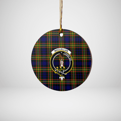Clan MacLellan Modern Tartan Crest Round Ceramic Ornament BB84 MacLellan Modern Tartan Tartan Christmas   