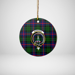 Clan Morrison Modern Tartan Crest Round Ceramic Ornament KB89 Morrison Modern Tartan Tartan Christmas   