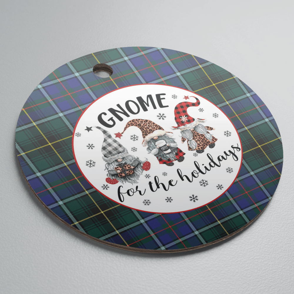 Clan MacInnes Modern Tartan Tartan Crest Gnome Round Ceramic Ornament JP62 MacInnes Modern Tartan Tartan Christmas   