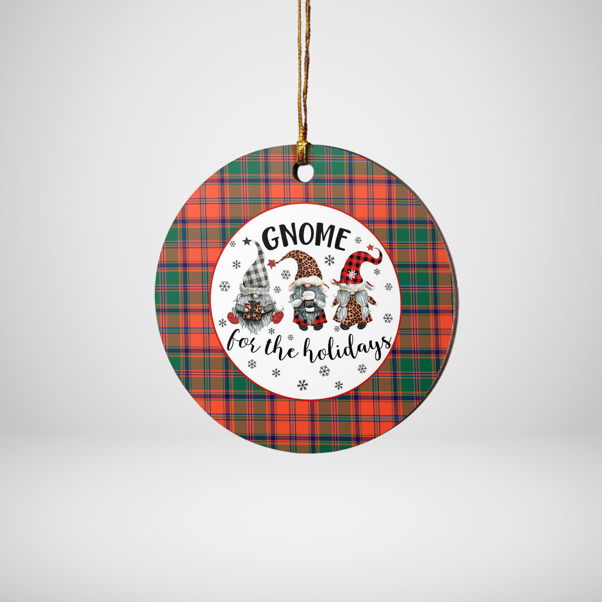 Clan Stewart of Appin Ancient Tartan Tartan Crest Gnome Round Ceramic Ornament AZ44 Stewart of Appin Ancient Tartan Tartan Christmas   