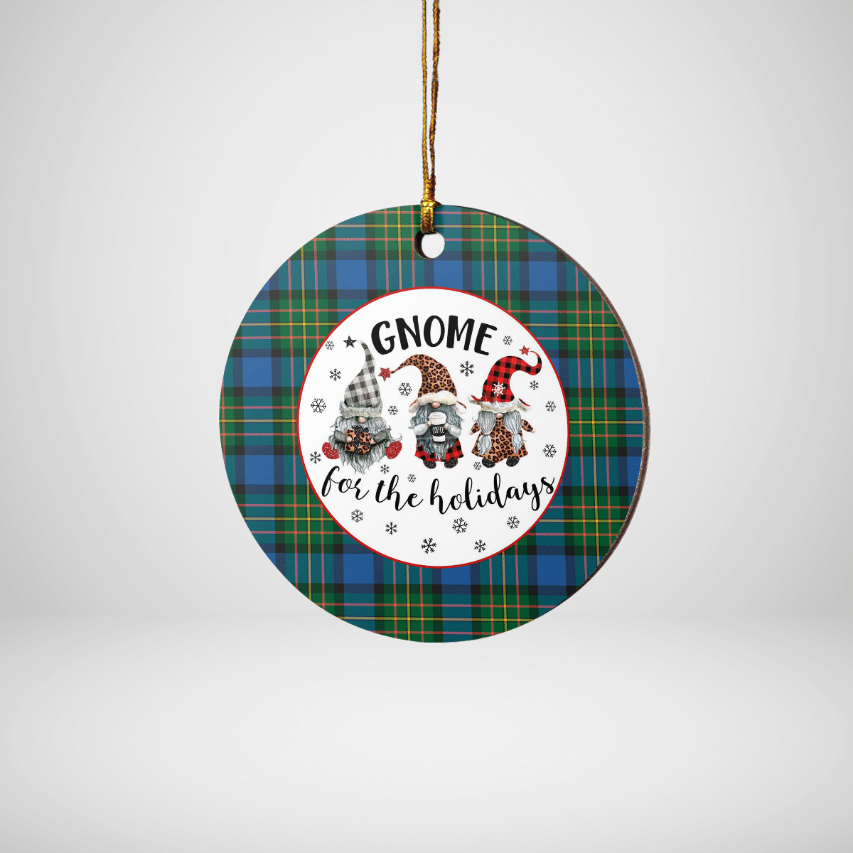Clan MacLaren Ancient Tartan Tartan Crest Gnome Round Ceramic Ornament IU17 MacLaren Ancient Tartan Tartan Christmas   