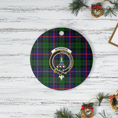 Clan Morrison Modern Tartan Crest Round Ceramic Ornament KB89 Morrison Modern Tartan Tartan Christmas   