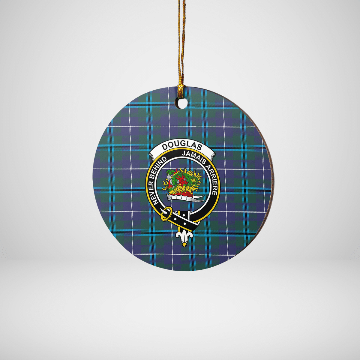 Clan Douglas Modern Tartan Crest Round Ceramic Ornament NE92 Douglas Modern Tartan Tartan Christmas   