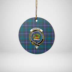 Clan Douglas Modern Tartan Crest Round Ceramic Ornament NE92 Douglas Modern Tartan Tartan Christmas   