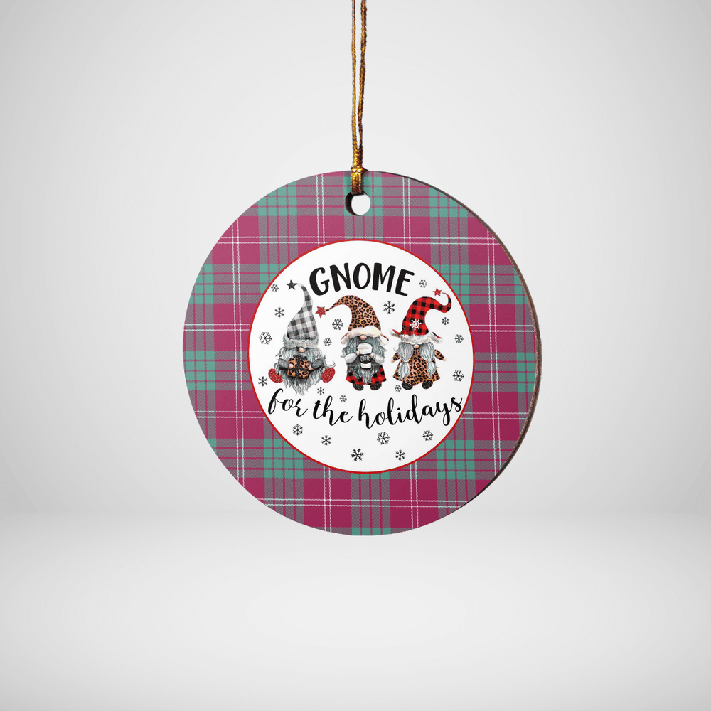 Clan Crawford Ancient Tartan Tartan Crest Gnome Round Ceramic Ornament OZ94 Crawford Ancient Tartan Tartan Christmas   