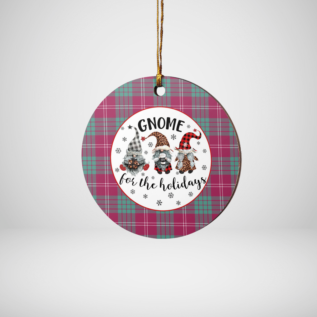 Clan Crawford Ancient Tartan Tartan Crest Gnome Round Ceramic Ornament OZ94 Crawford Ancient Tartan Tartan Christmas   