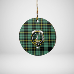 Clan Wallace Hunting Ancient Tartan Crest Round Ceramic Ornament XI35 Wallace Hunting Ancient Tartan Tartan Christmas   