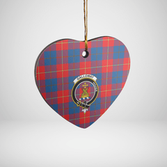 Clan Galloway Red Tartan Crest Heart Ceramic Ornament FN66 Galloway Red Tartan Tartan Christmas   