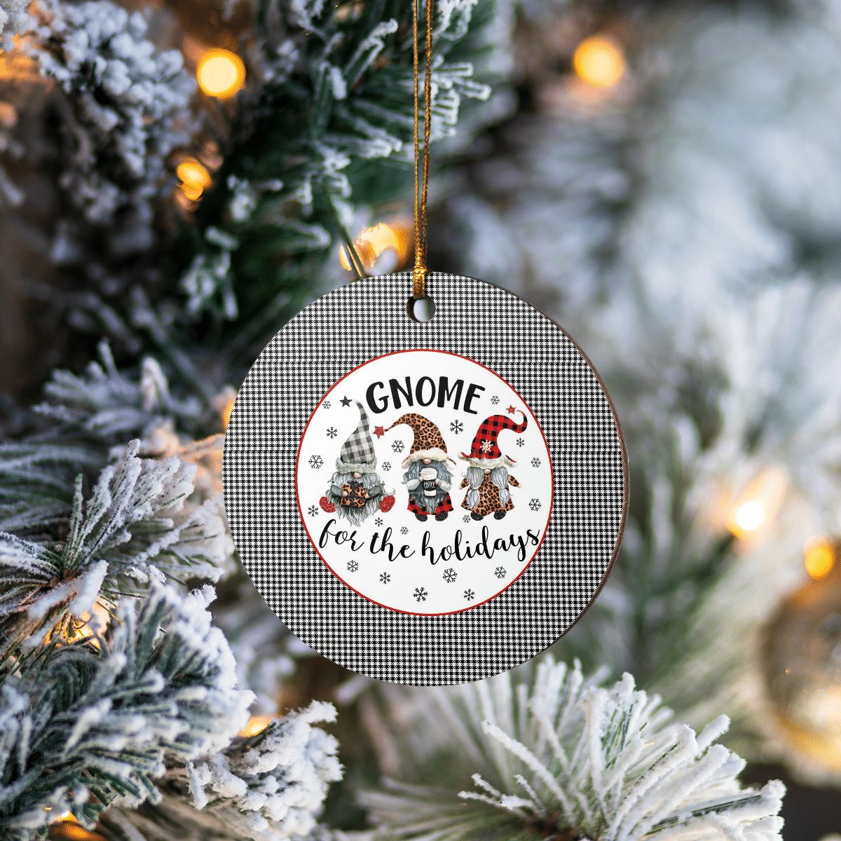 Clan Shepherd Tartan Tartan Crest Gnome Round Ceramic Ornament RI73 Shepherd Tartan Tartan Christmas   
