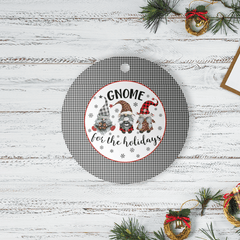 Clan Shepherd Tartan Tartan Crest Gnome Round Ceramic Ornament RI73 Shepherd Tartan Tartan Christmas   