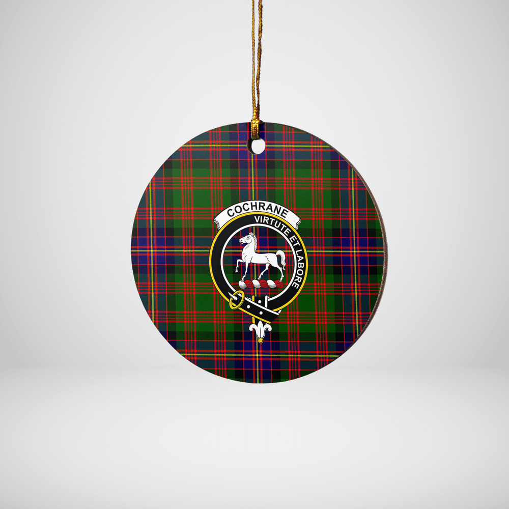 Clan Cochrane Modern Tartan Crest Round Ceramic Ornament ZA40 Cochrane Modern Tartan Tartan Christmas   