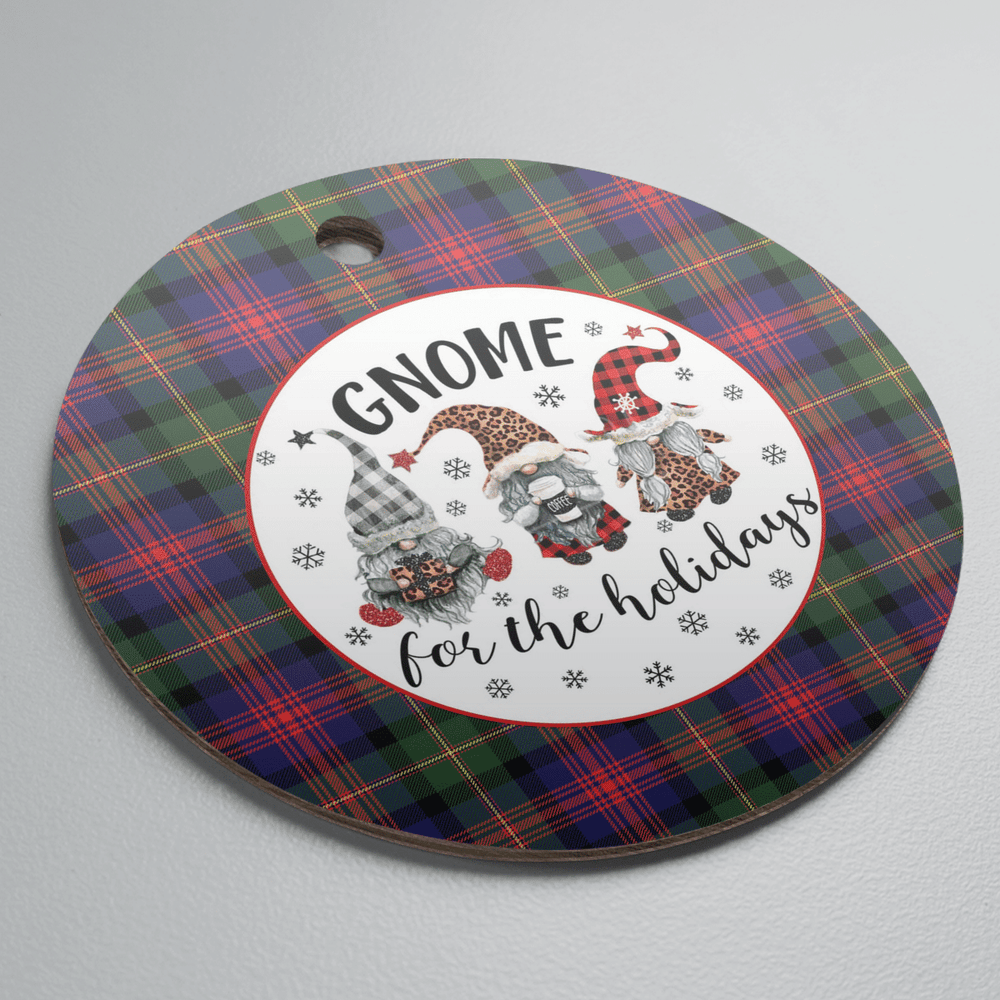 Clan Logan Modern Tartan Tartan Crest Gnome Round Ceramic Ornament EL76 Logan Modern Tartan Tartan Christmas   