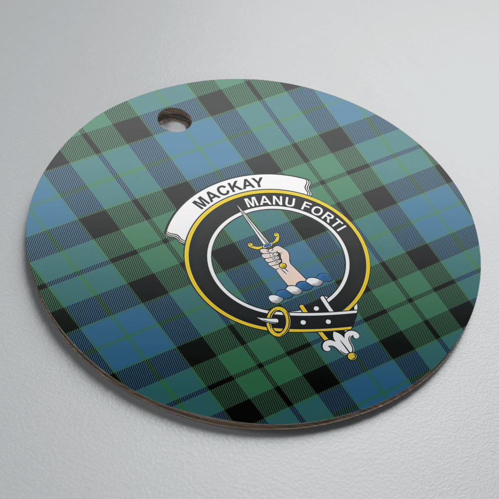 Clan MacKay Ancient Tartan Crest Round Ceramic Ornament VZ18 MacKay Ancient Tartan Tartan Christmas   