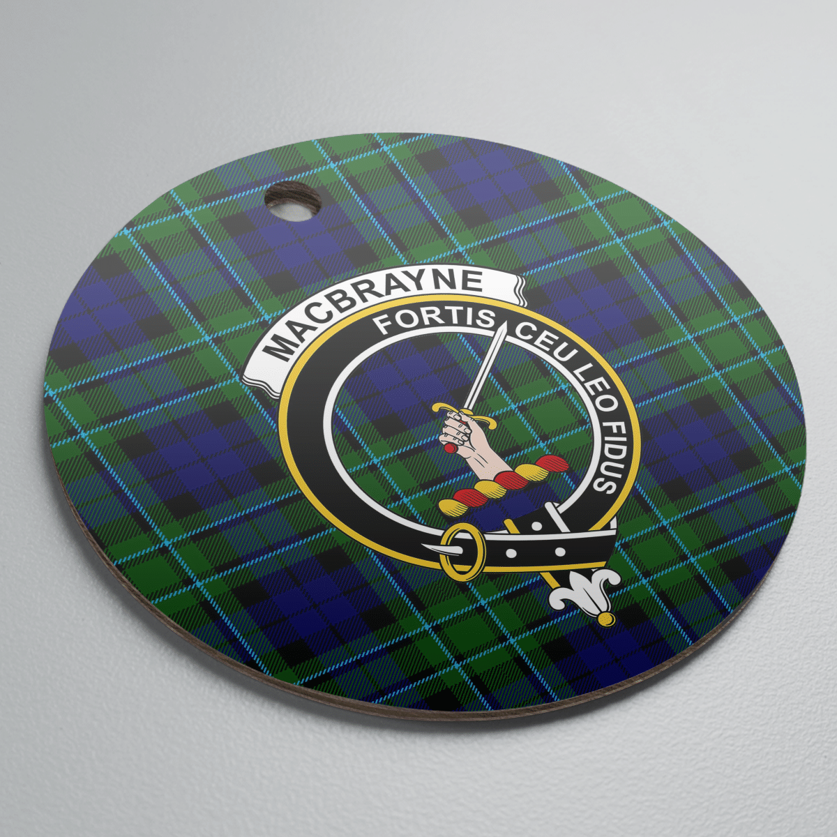 Clan MacCallum Modern Tartan Crest Round Ceramic Ornament OF32 MacCallum Modern Tartan Tartan Christmas   