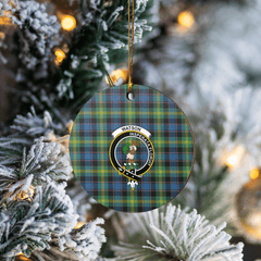 Clan Watson Ancient Tartan Crest Round Ceramic Ornament RL15 Watson Ancient Tartan Tartan Christmas   