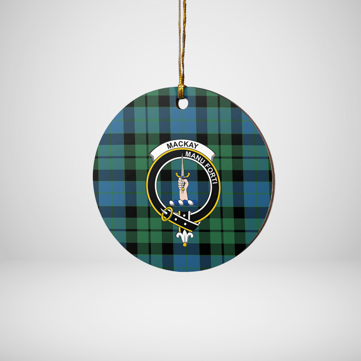 Clan MacKay Ancient Tartan Crest Round Ceramic Ornament VZ18 MacKay Ancient Tartan Tartan Christmas   