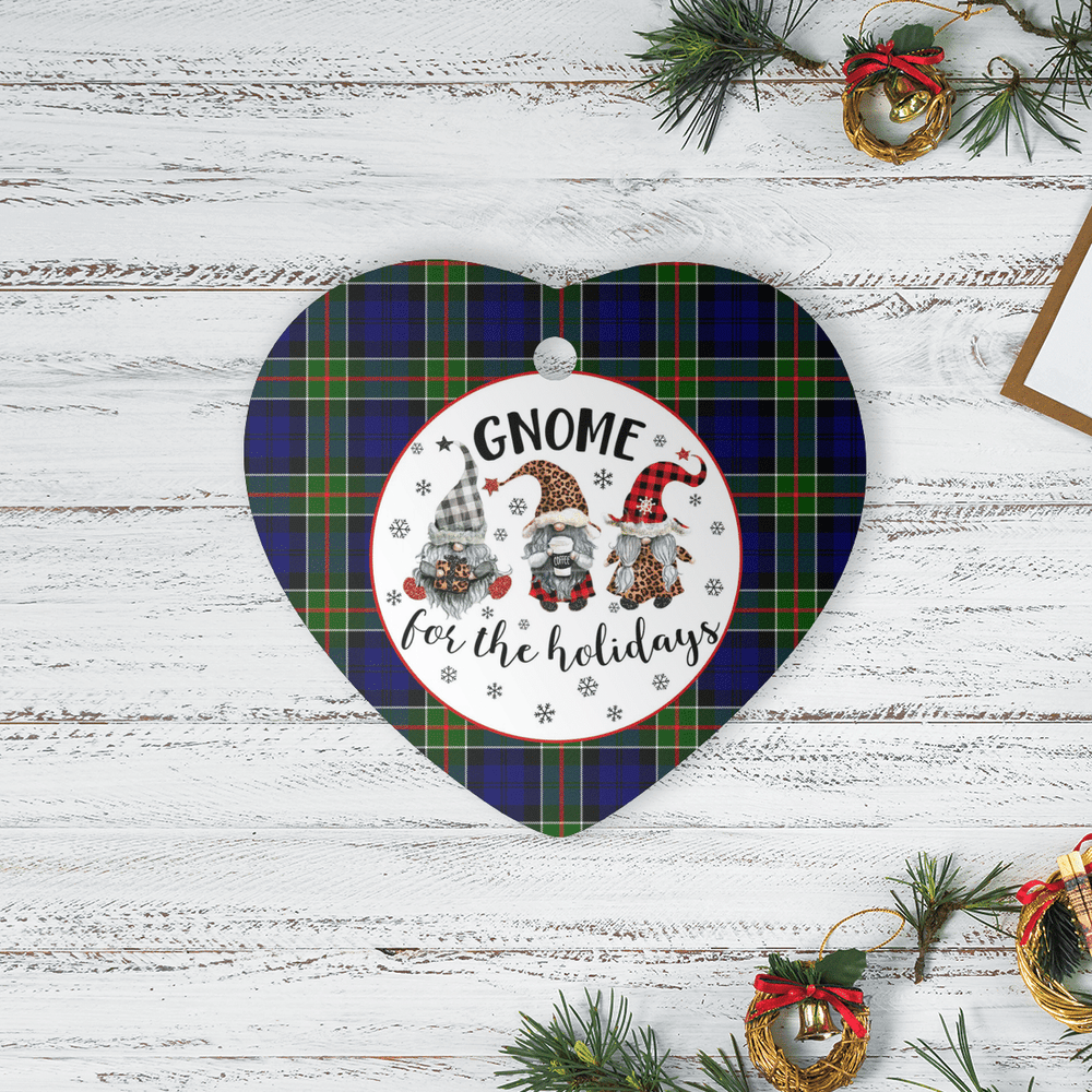 Clan Colquhoun Modern Tartan Tartan Crest Gnome Heart Ceramic Ornament MF33 Colquhoun Modern Tartan Tartan Christmas   