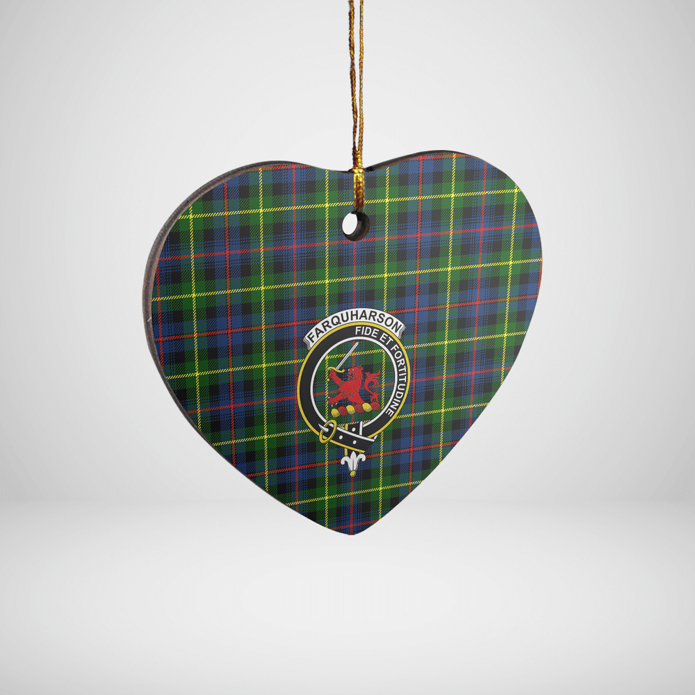 Clan Farquharson Modern Tartan Crest Heart Ceramic Ornament MM38 Farquharson Modern Tartan Tartan Christmas   