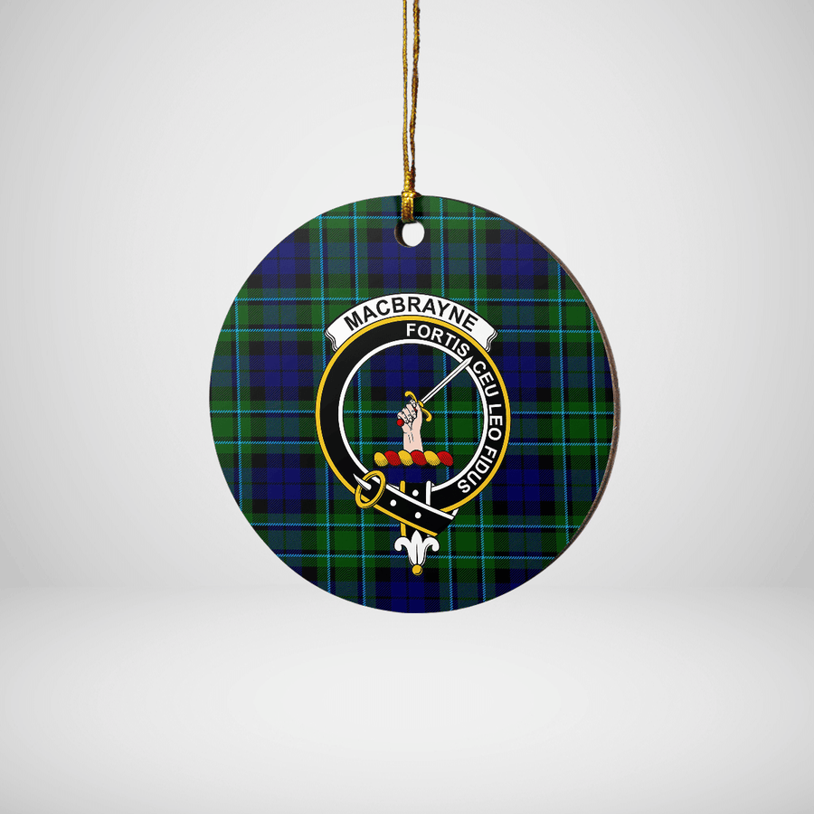 Clan MacCallum Modern Tartan Crest Round Ceramic Ornament OF32 MacCallum Modern Tartan Tartan Christmas   