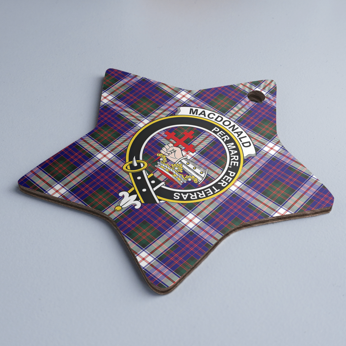 Clan MacDonald Dress Modern Tartan Crest Star Ceramic Ornament KJ24 MacDonald Dress Modern Tartan Tartan Christmas   