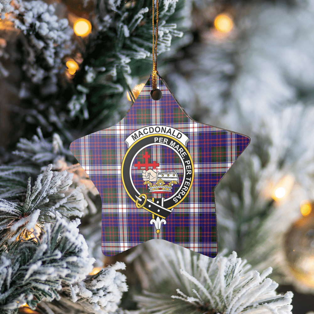 Clan MacDonald Dress Modern Tartan Crest Star Ceramic Ornament KJ24 MacDonald Dress Modern Tartan Tartan Christmas   