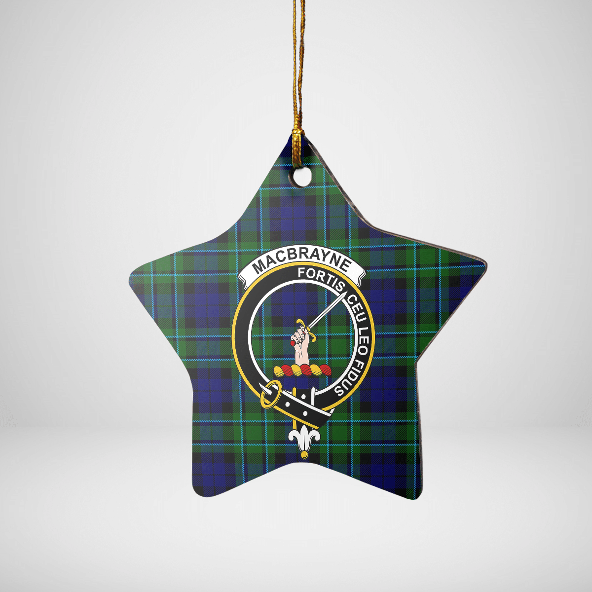 Clan MacCallum Modern Tartan Crest Star Ceramic Ornament DA61 MacCallum Modern Tartan Tartan Christmas   